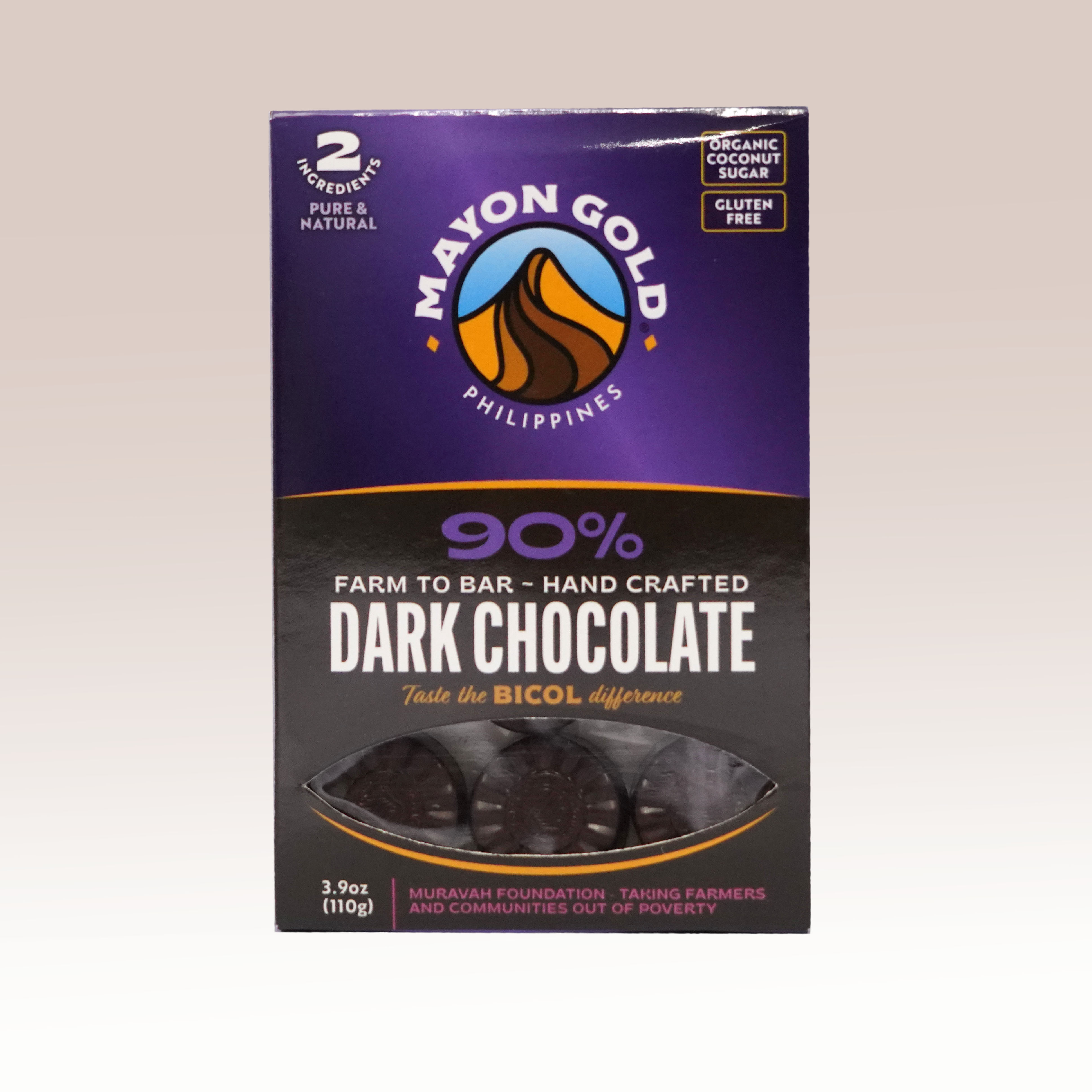 Mayon Gold 90% Finest Premium Craft Dark Chocolate (110g)